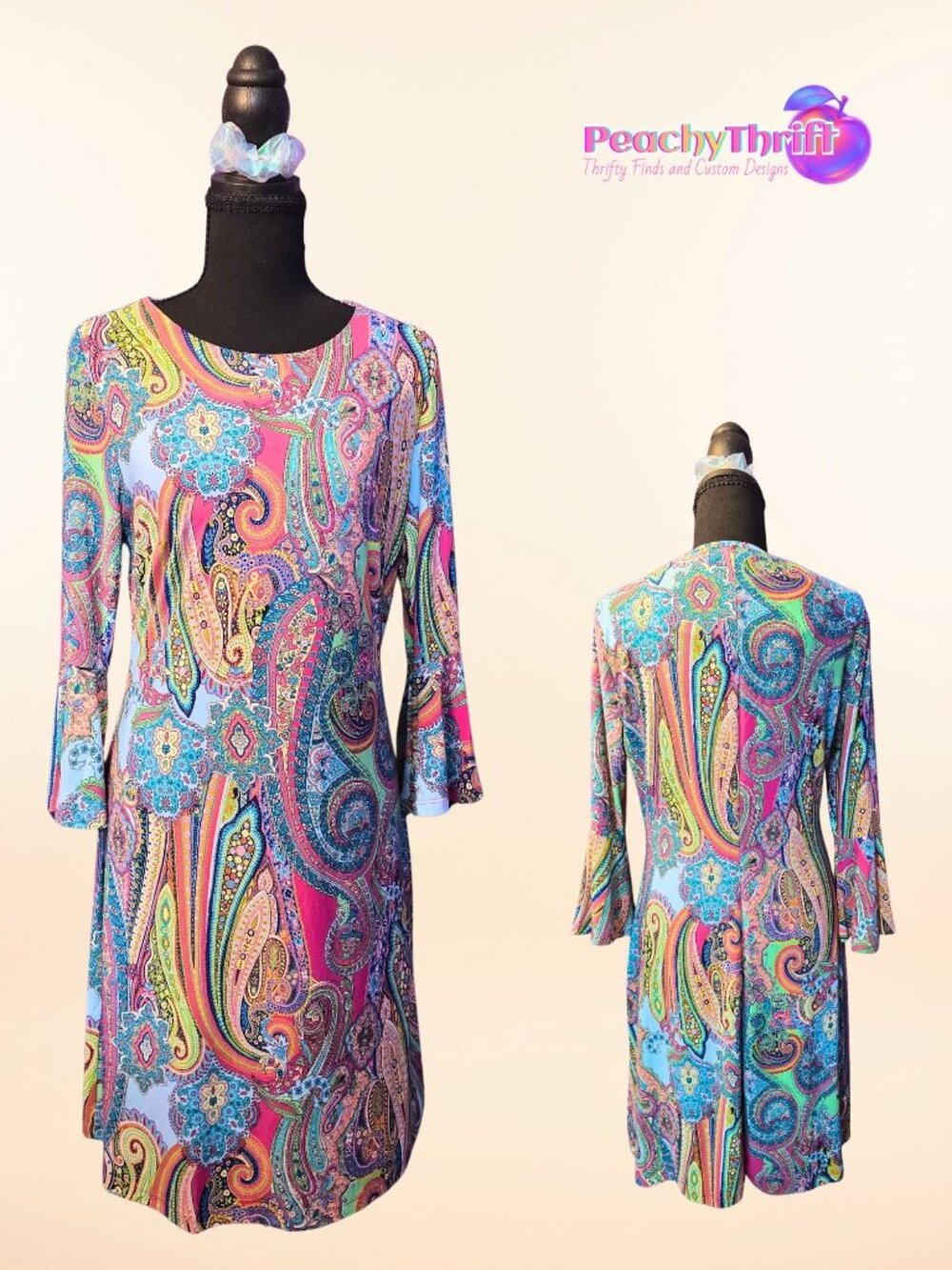 NWT Tommy Hilfiger Multicolor Paisley Long-Sleeve Shift Dress
